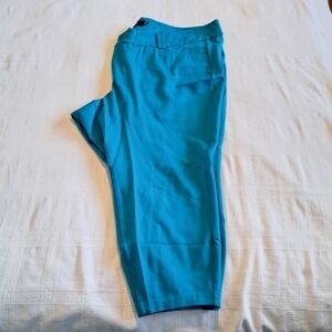 Torrid women's size Plus size 24R teal/blue pants cropped lots of stretch